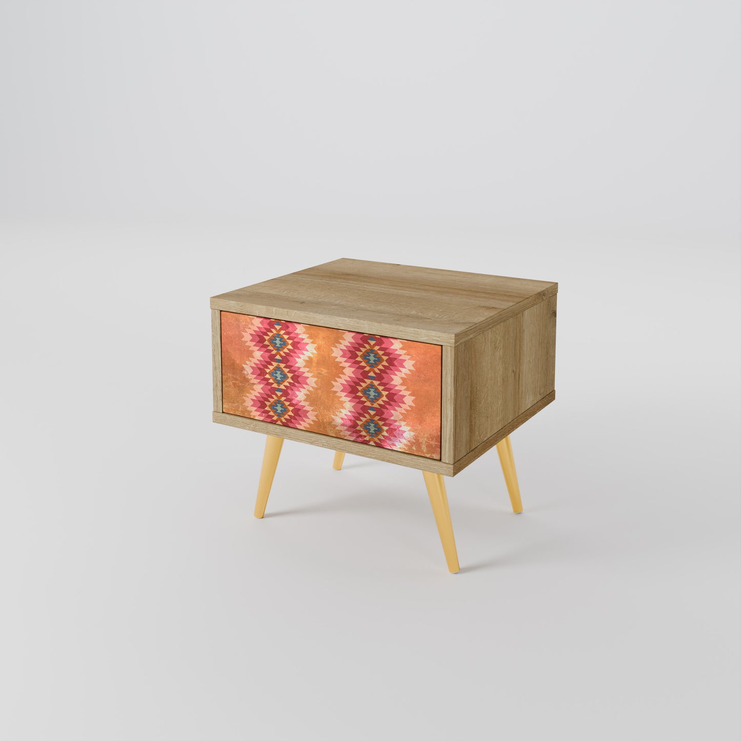 INDIAN FOLK Nightstand in Oak Effect
