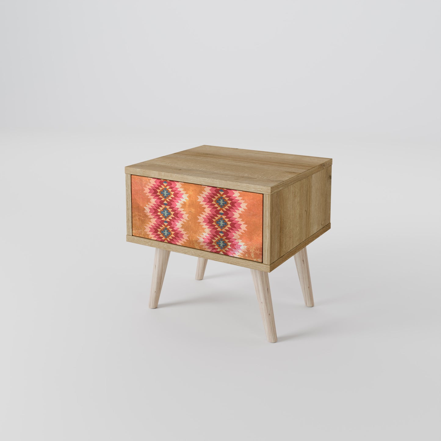 INDIAN FOLK Nightstand in Oak Effect