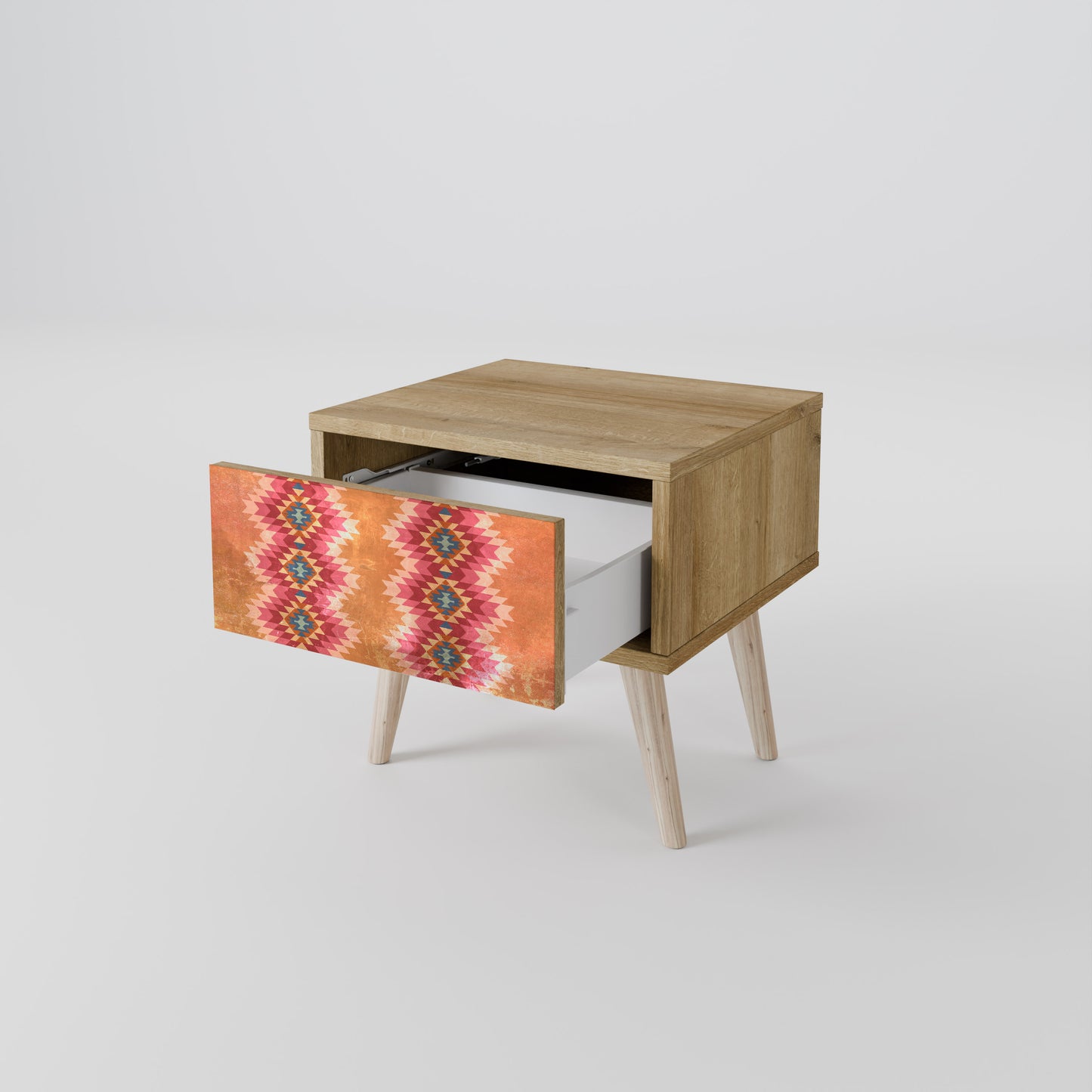 INDIAN FOLK Nightstand in Oak Effect