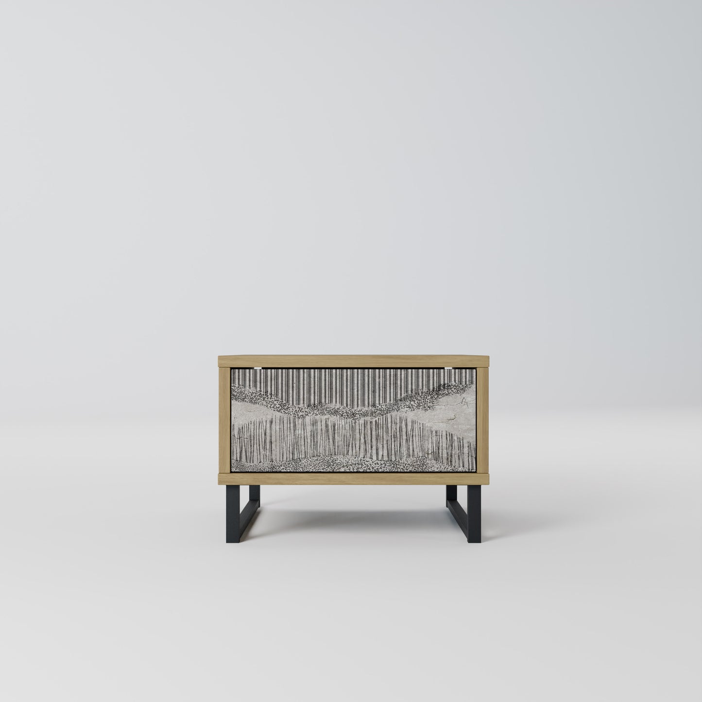 GRAIN LINES Nightstand in Oak Effect