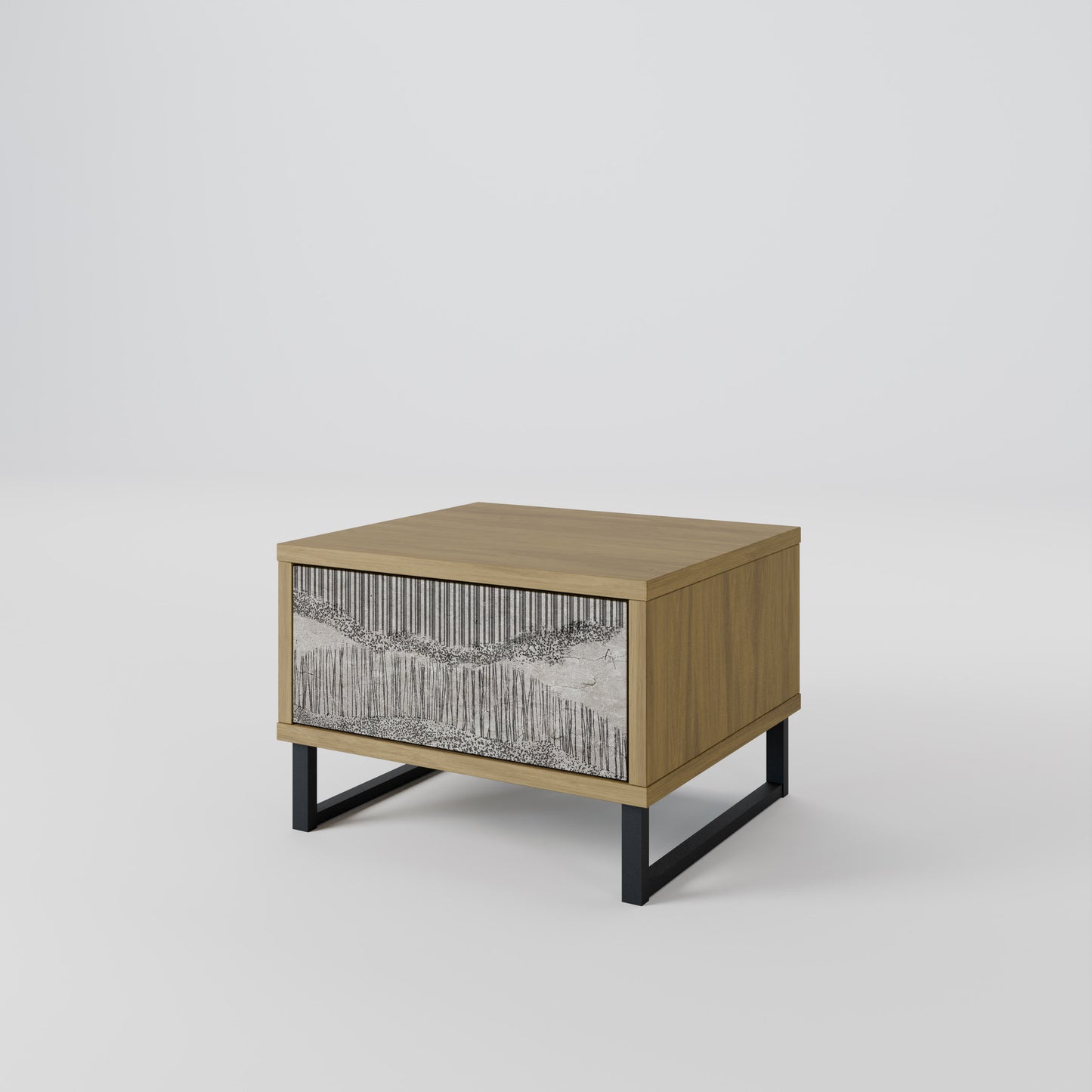 GRAIN LINES Nightstand in Oak Effect
