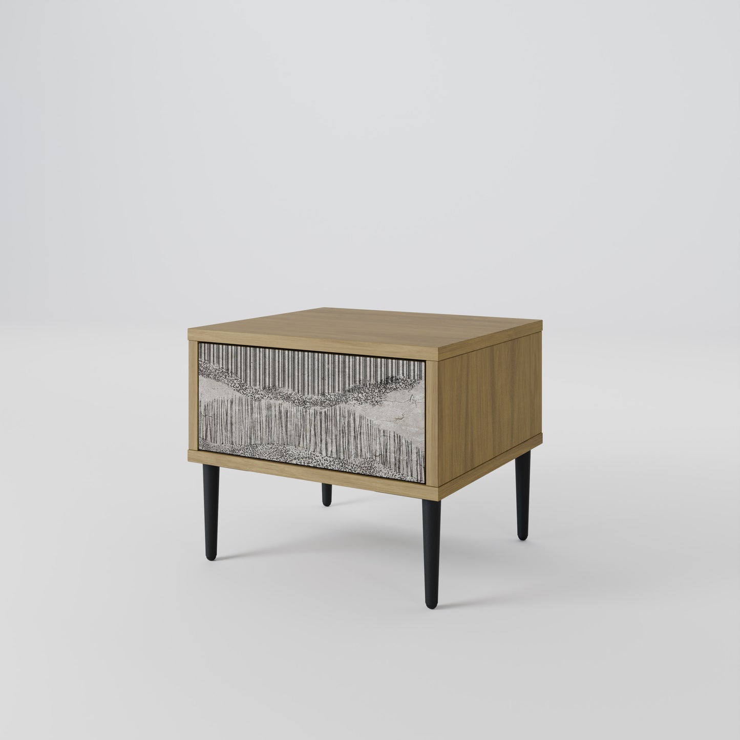 GRAIN LINES Nightstand in Oak Effect