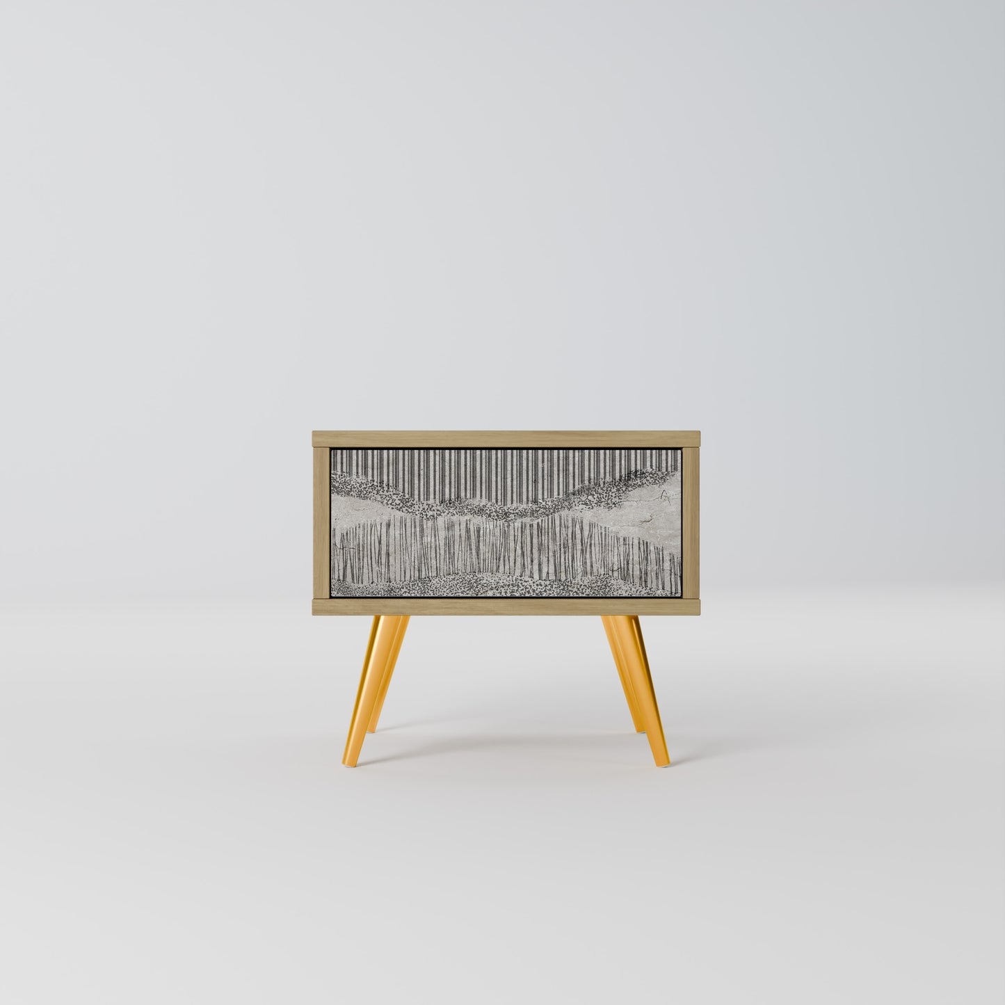 GRAIN LINES Nightstand in Oak Effect