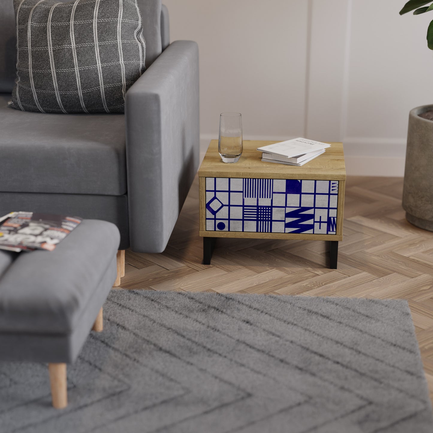 RÄTT PLATS Nattduksbord i Oak Effect