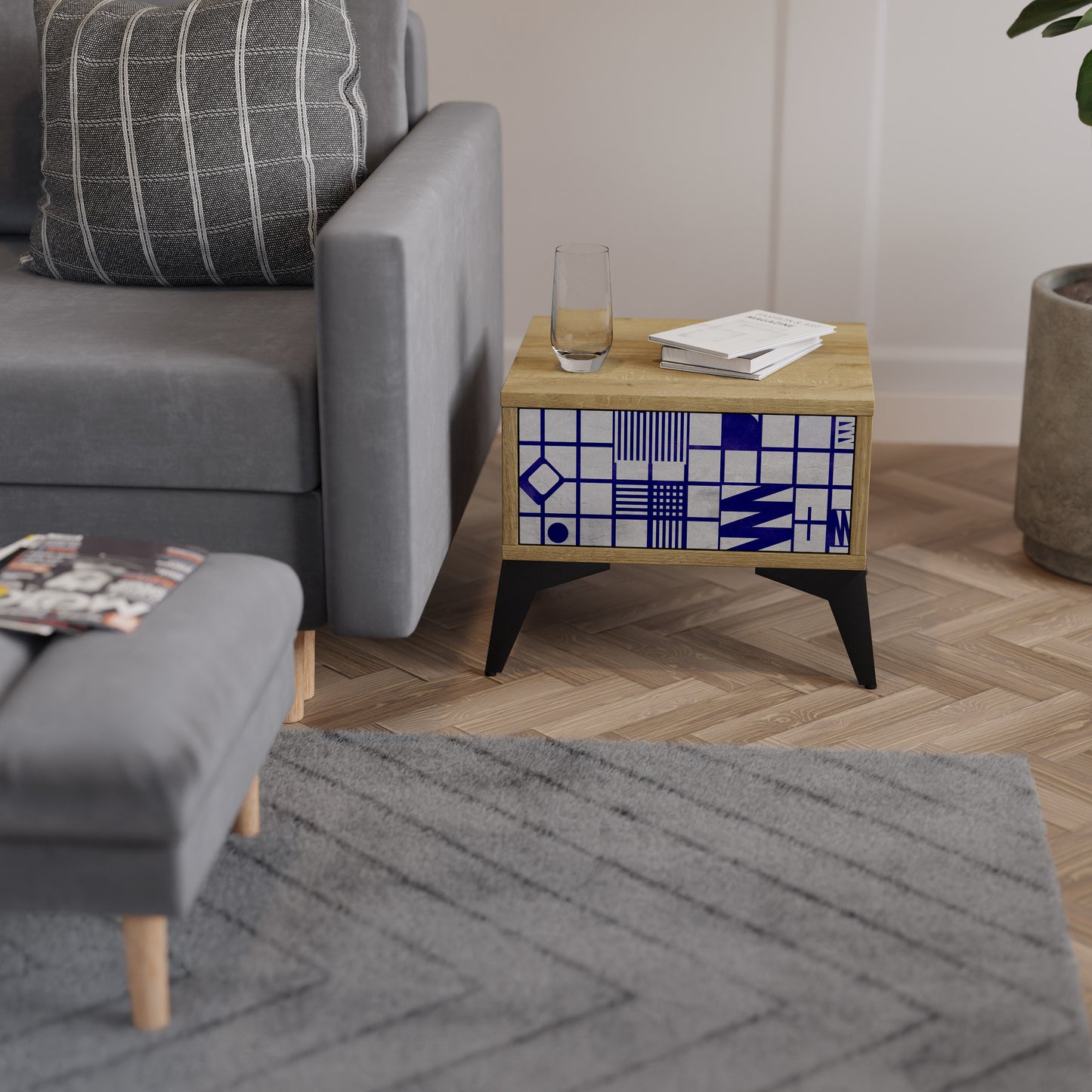 RÄTT PLATS Nattduksbord i Oak Effect