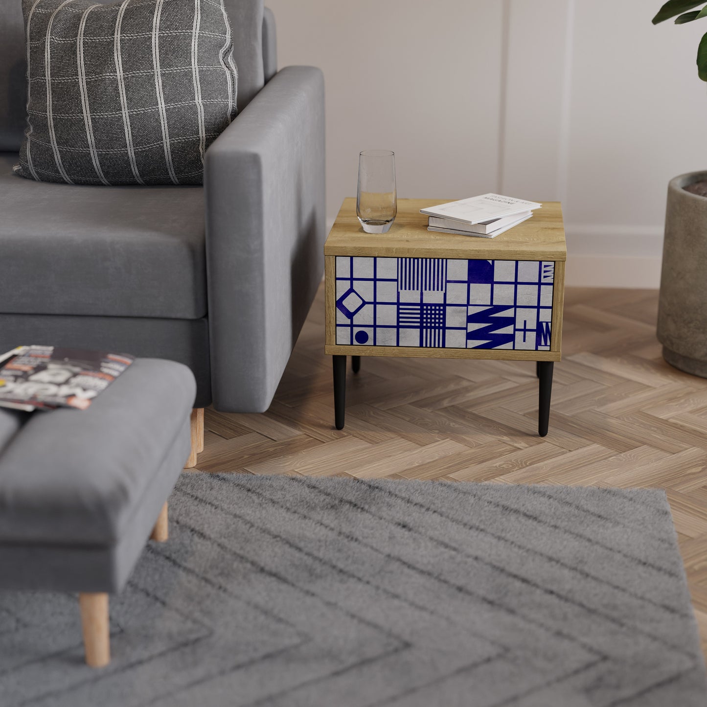 RÄTT PLATS Nattduksbord i Oak Effect