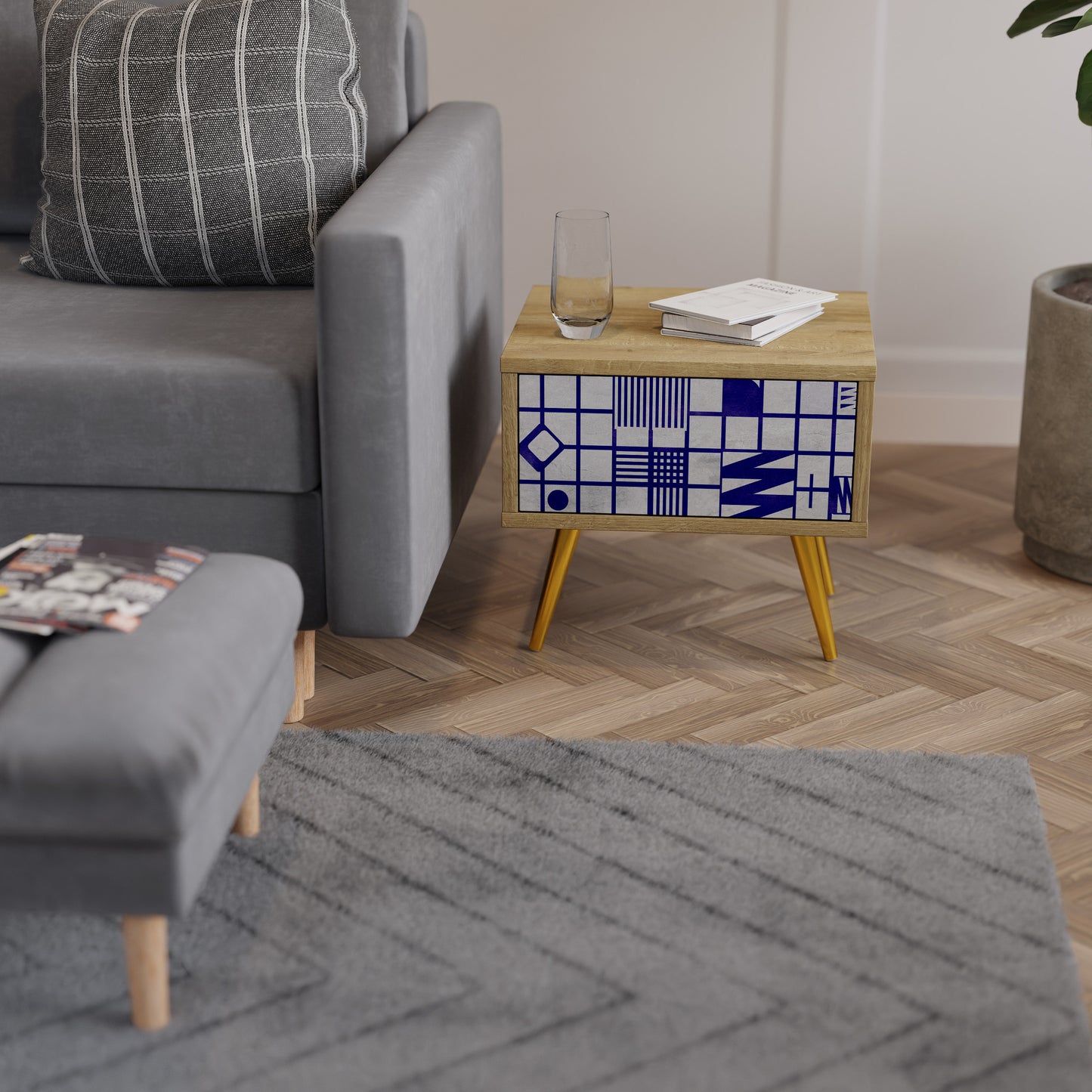 RÄTT PLATS Nattduksbord i Oak Effect