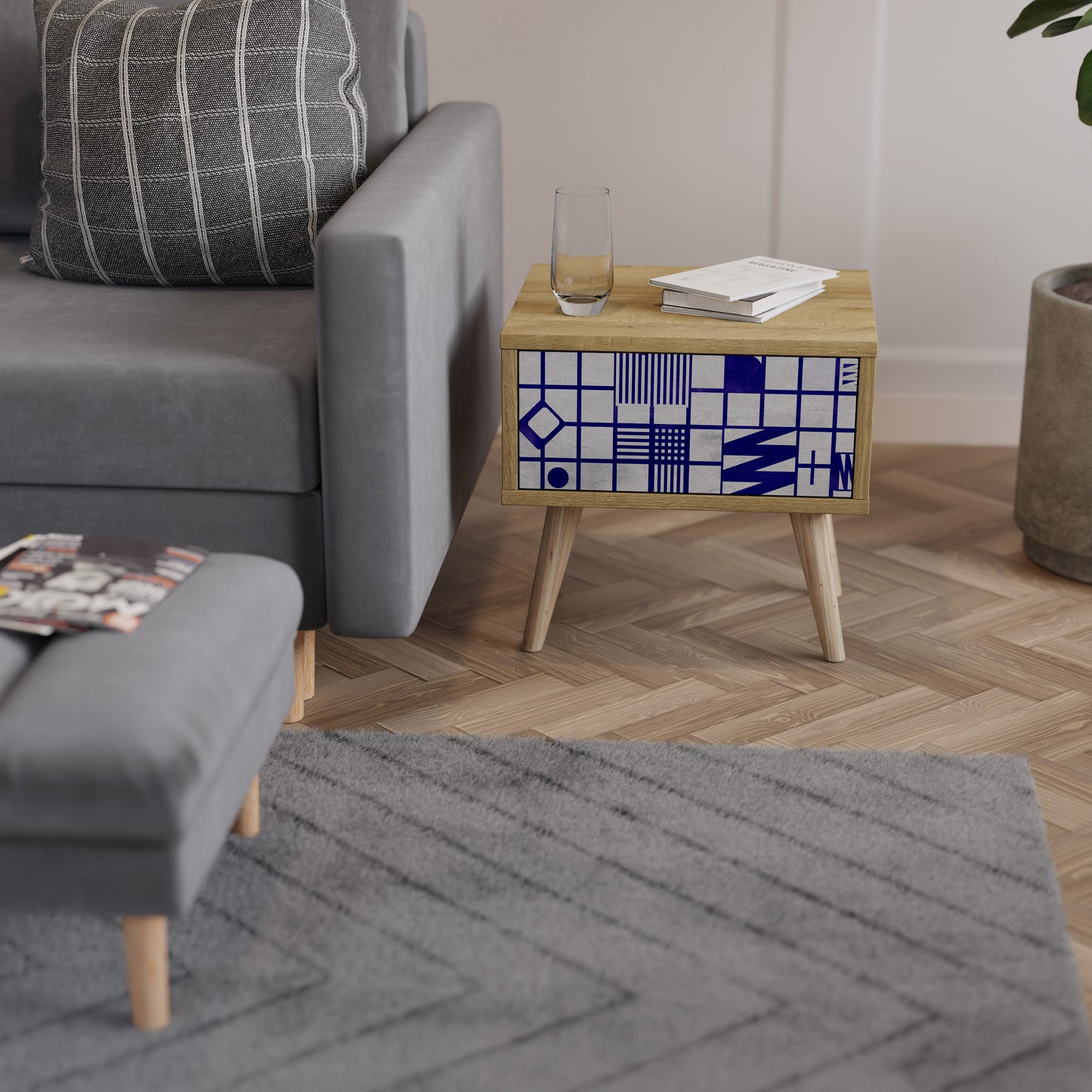 RÄTT PLATS Nattduksbord i Oak Effect