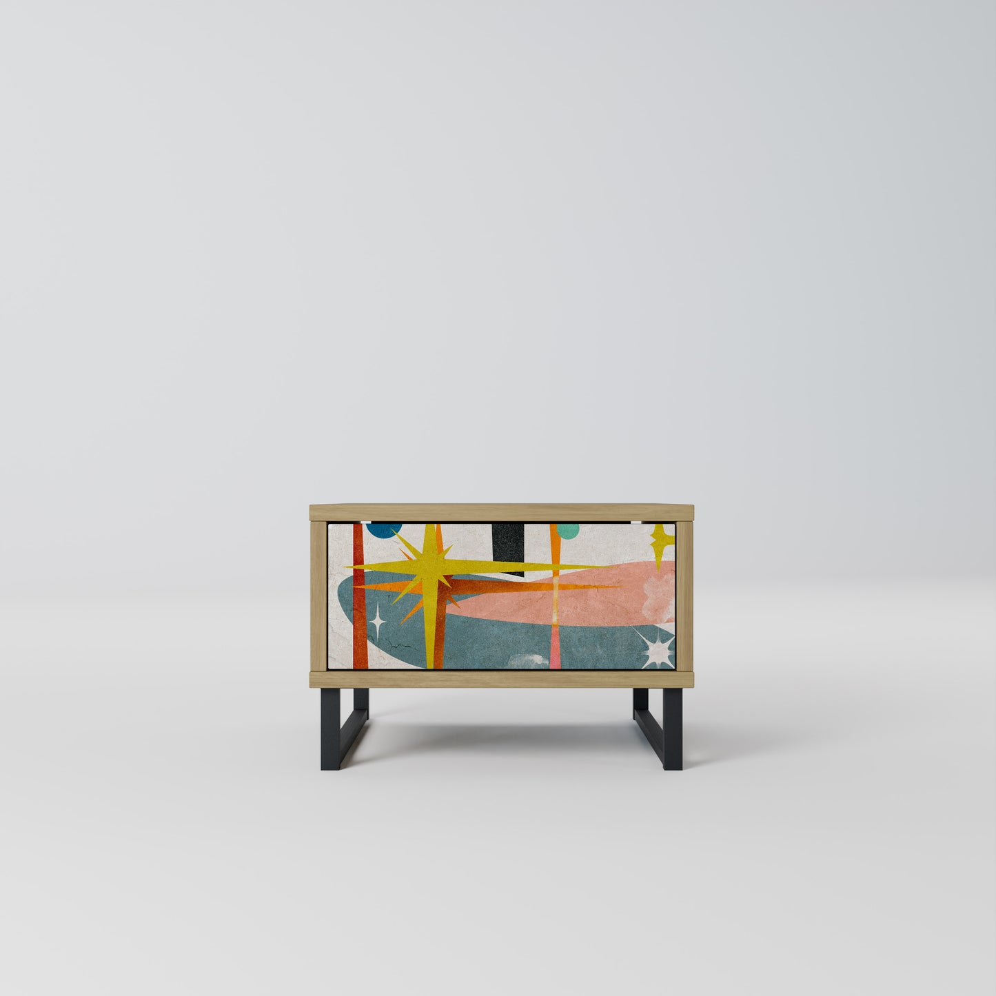 INTERSTELLAR VIBES Nightstand in Oak Effect