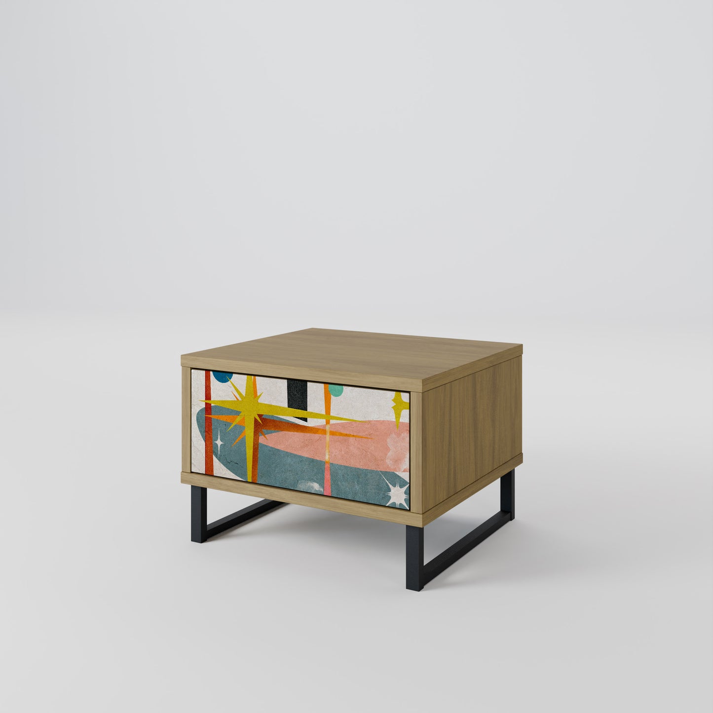 INTERSTELLAR VIBES Nightstand in Oak Effect