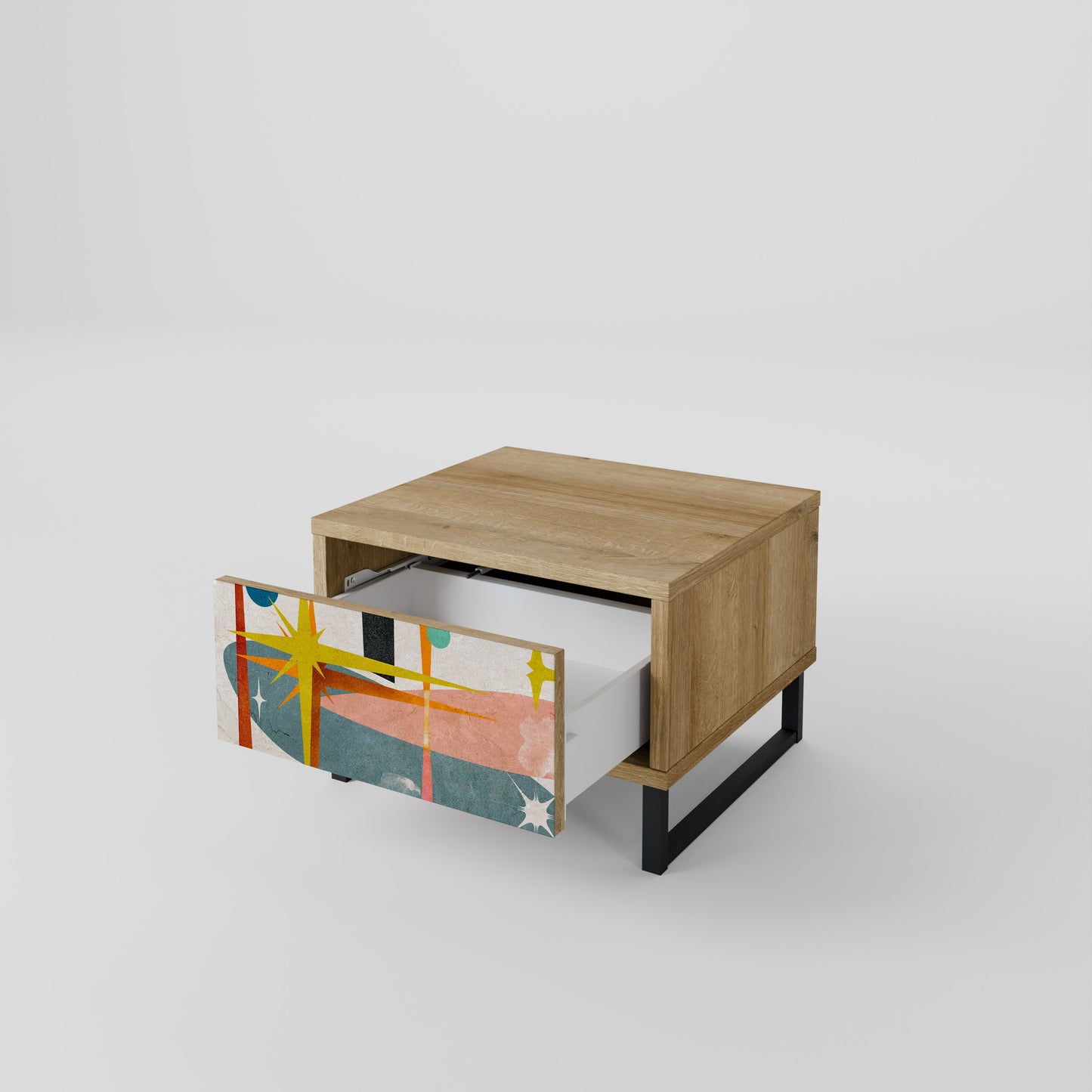 INTERSTELLAR VIBES Nightstand in Oak Effect