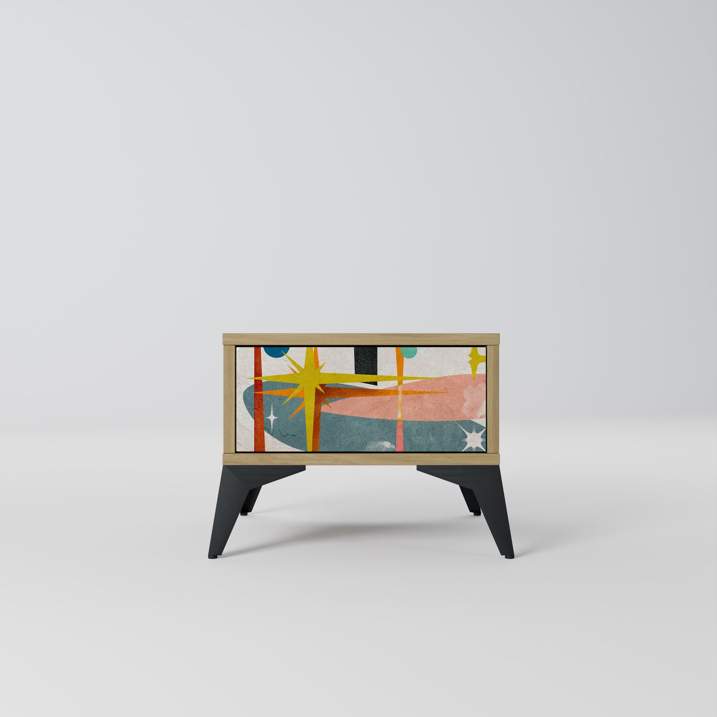 INTERSTELLAR VIBES Nightstand in Oak Effect