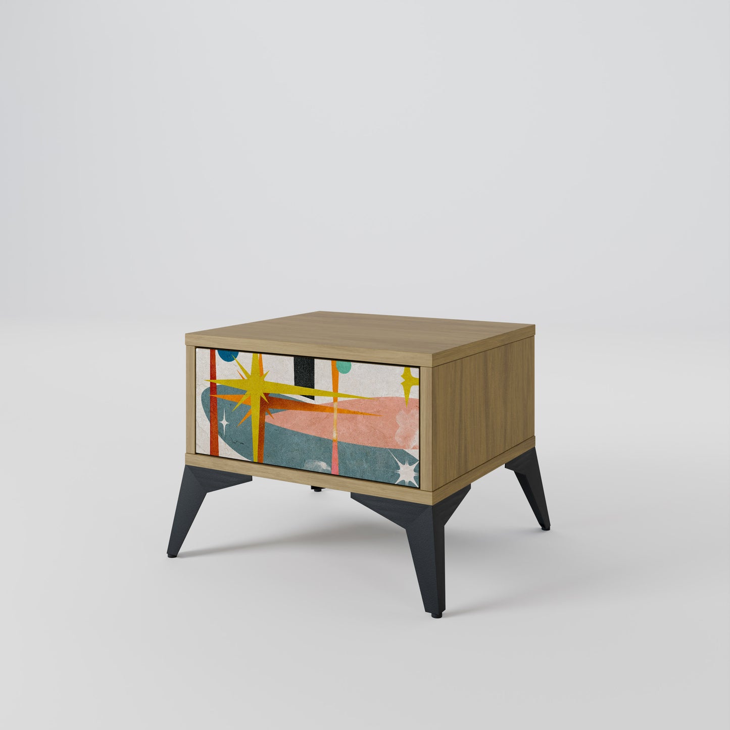 INTERSTELLAR VIBES Nightstand in Oak Effect