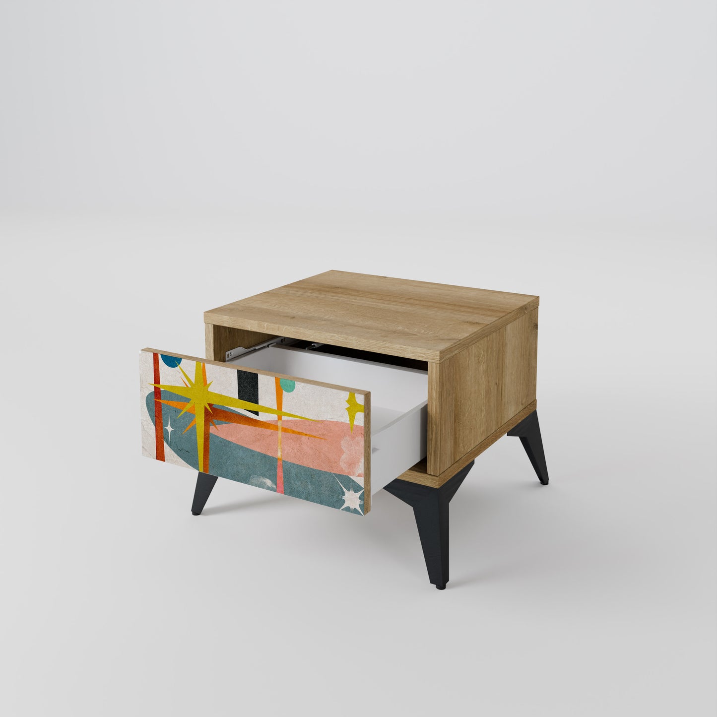 INTERSTELLAR VIBES Nightstand in Oak Effect