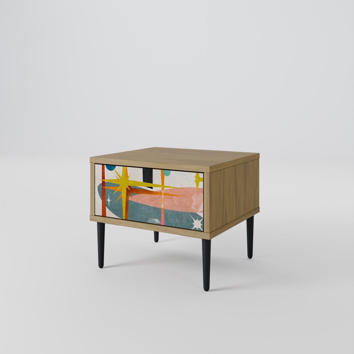 INTERSTELLAR VIBES Nightstand in Oak Effect