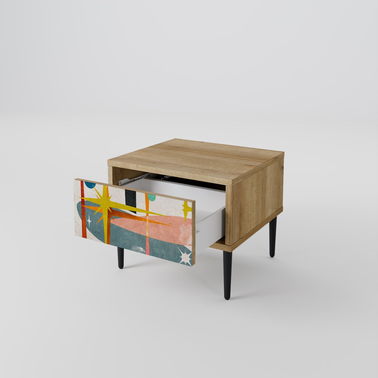 INTERSTELLAR VIBES Nightstand in Oak Effect