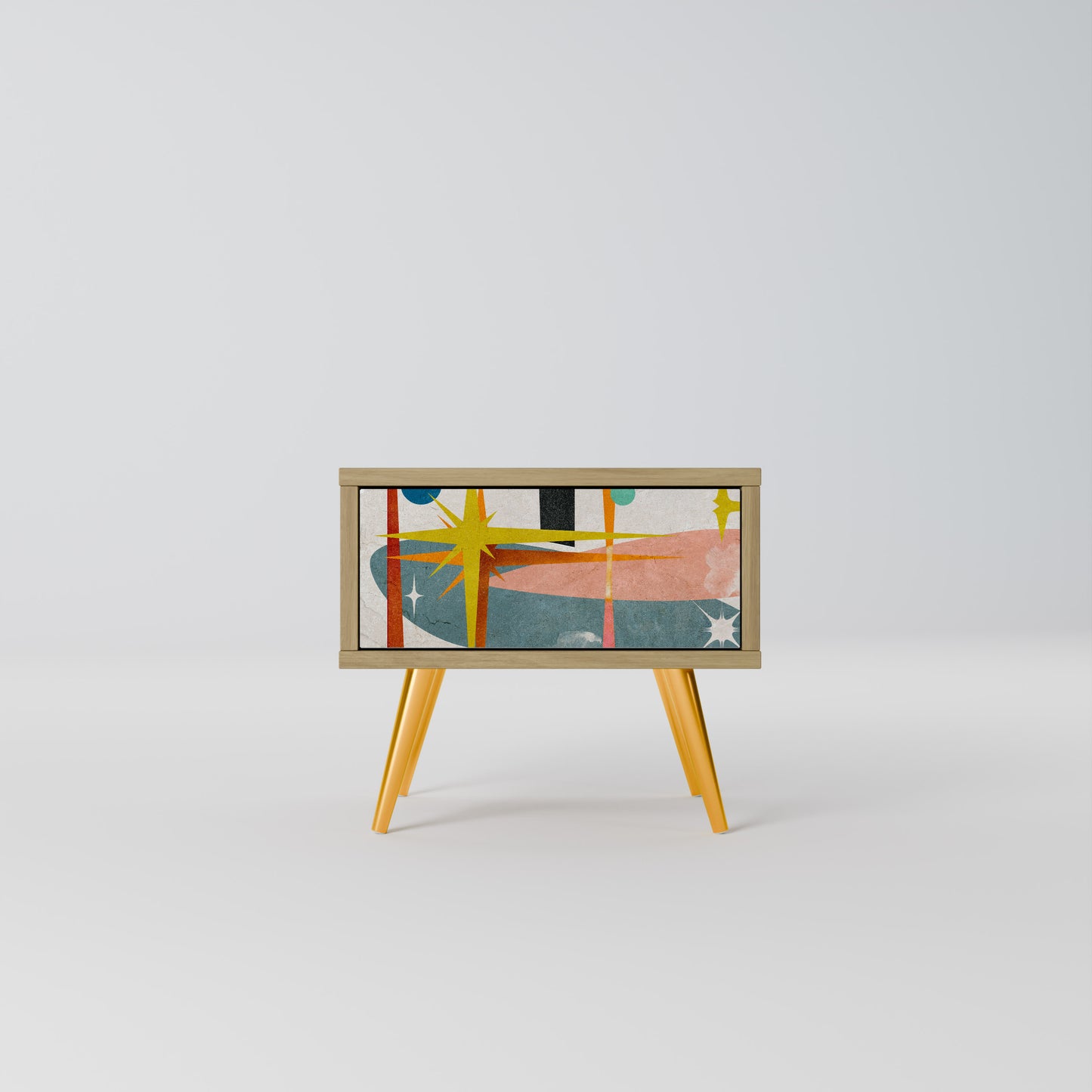 INTERSTELLAR VIBES Nightstand in Oak Effect