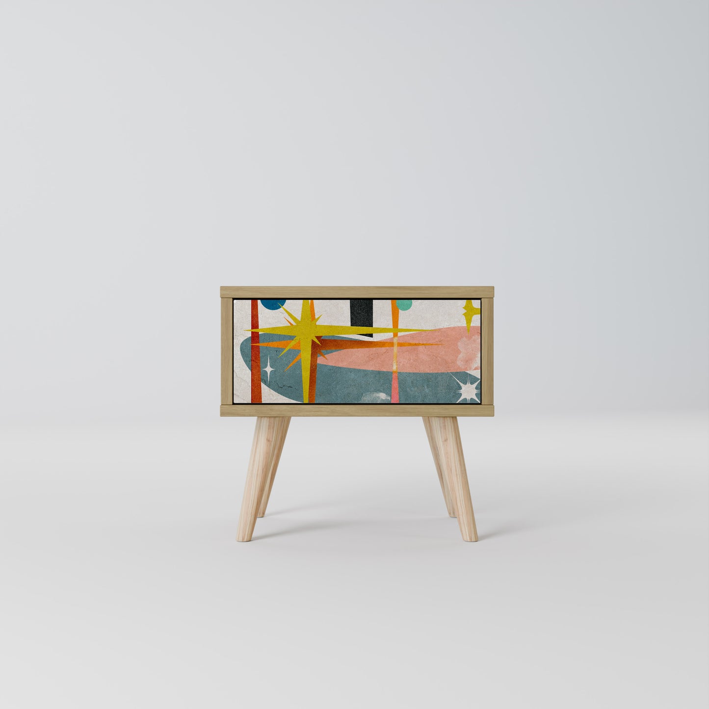 INTERSTELLAR VIBES Nightstand in Oak Effect