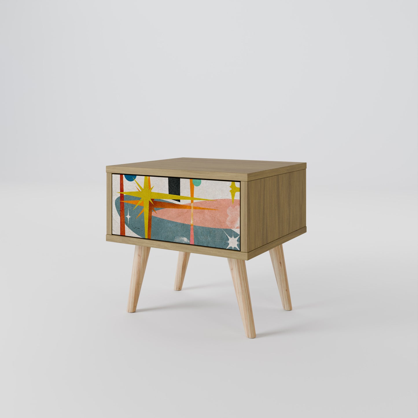 INTERSTELLAR VIBES Nightstand in Oak Effect