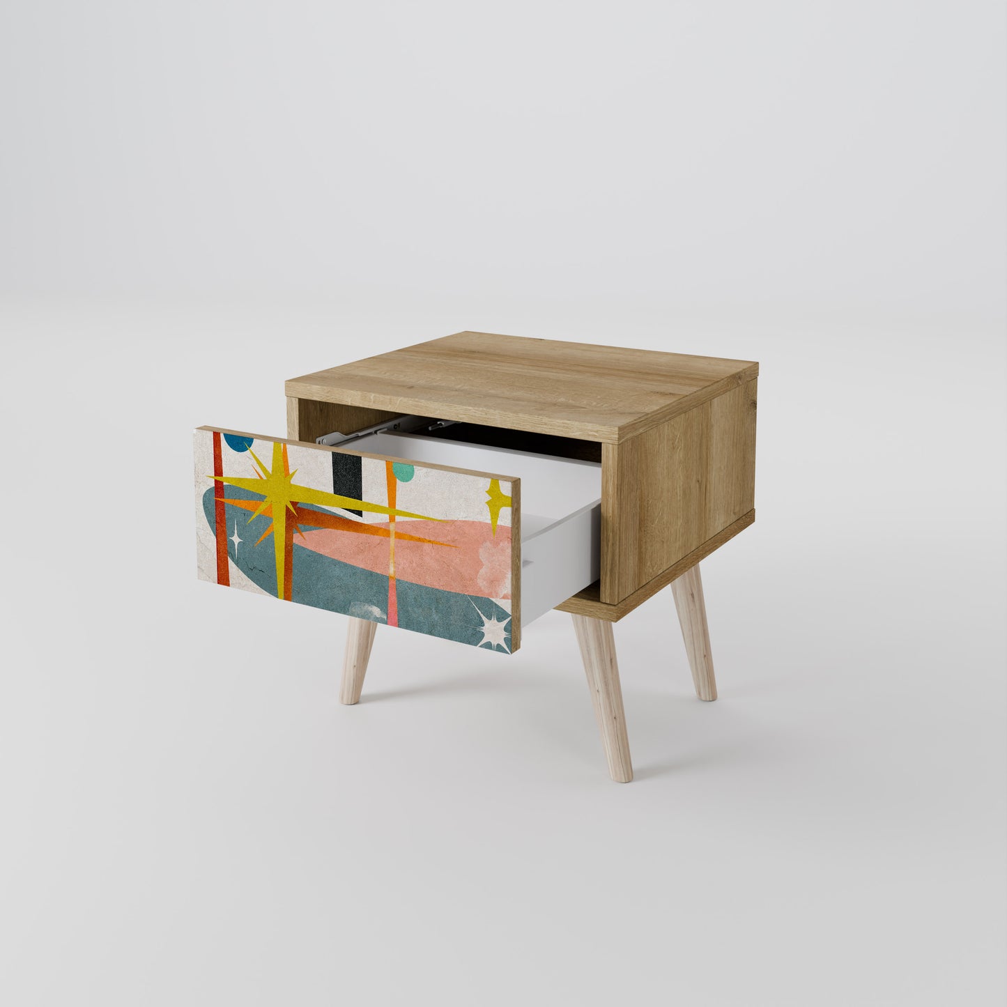 INTERSTELLAR VIBES Nightstand in Oak Effect