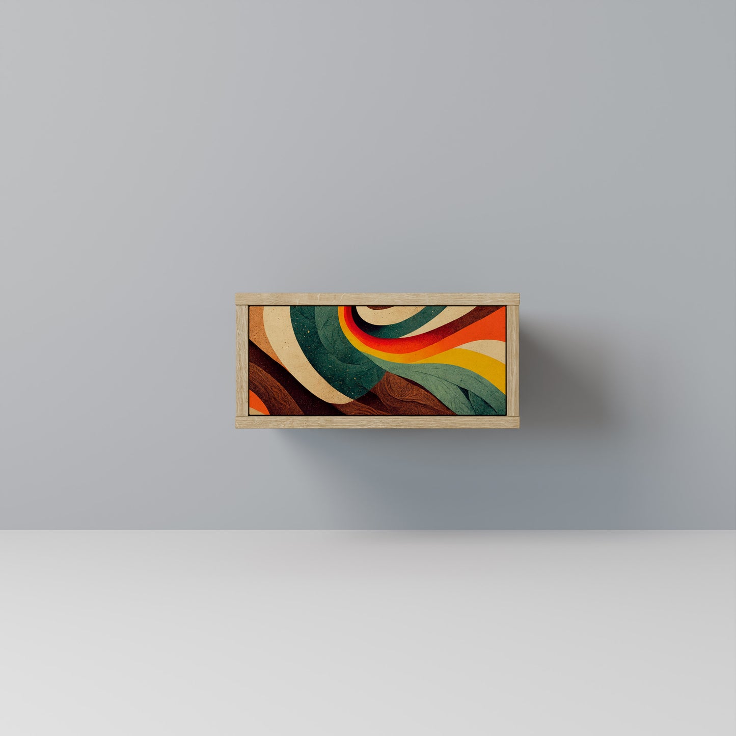 COLORFUL STRANDS Nightstand in Oak Effect