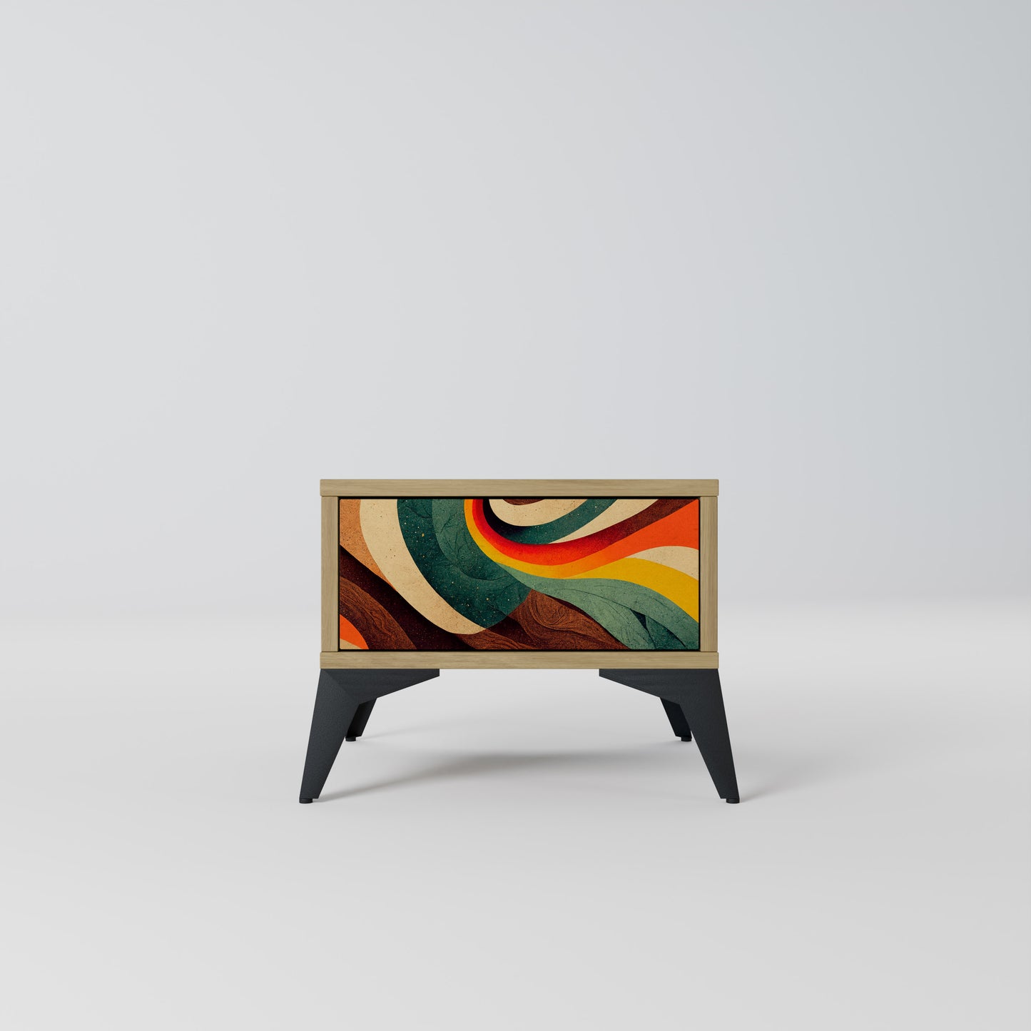 COLORFUL STRANDS Nightstand in Oak Effect
