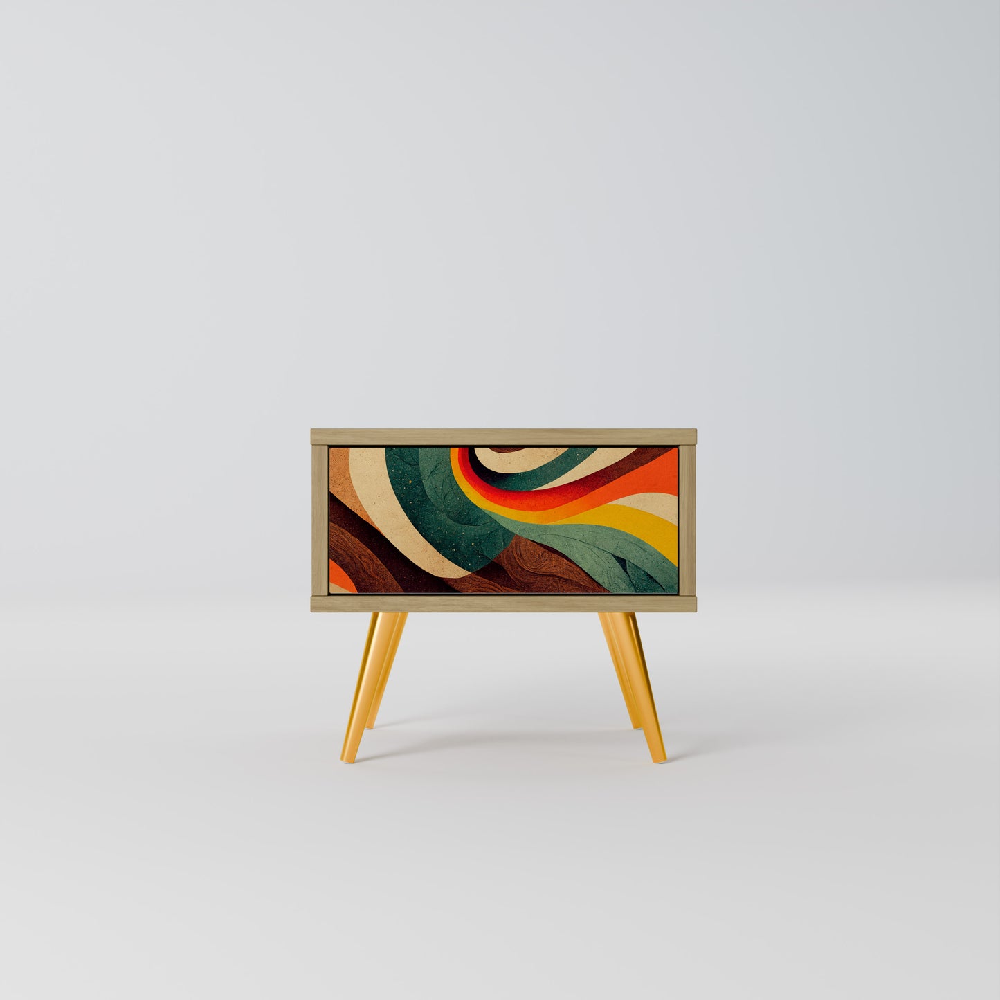 COLORFUL STRANDS Nightstand in Oak Effect
