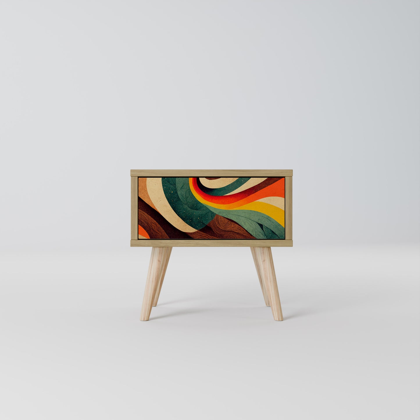 COLORFUL STRANDS Nightstand in Oak Effect