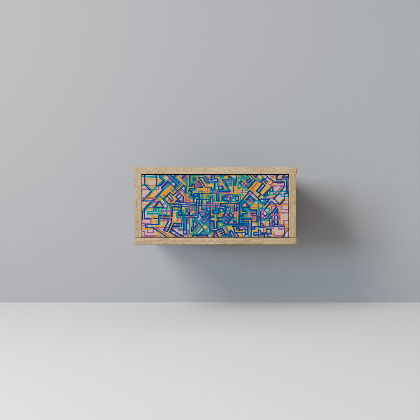 MEMORIES MAP Nightstand in Oak Effect