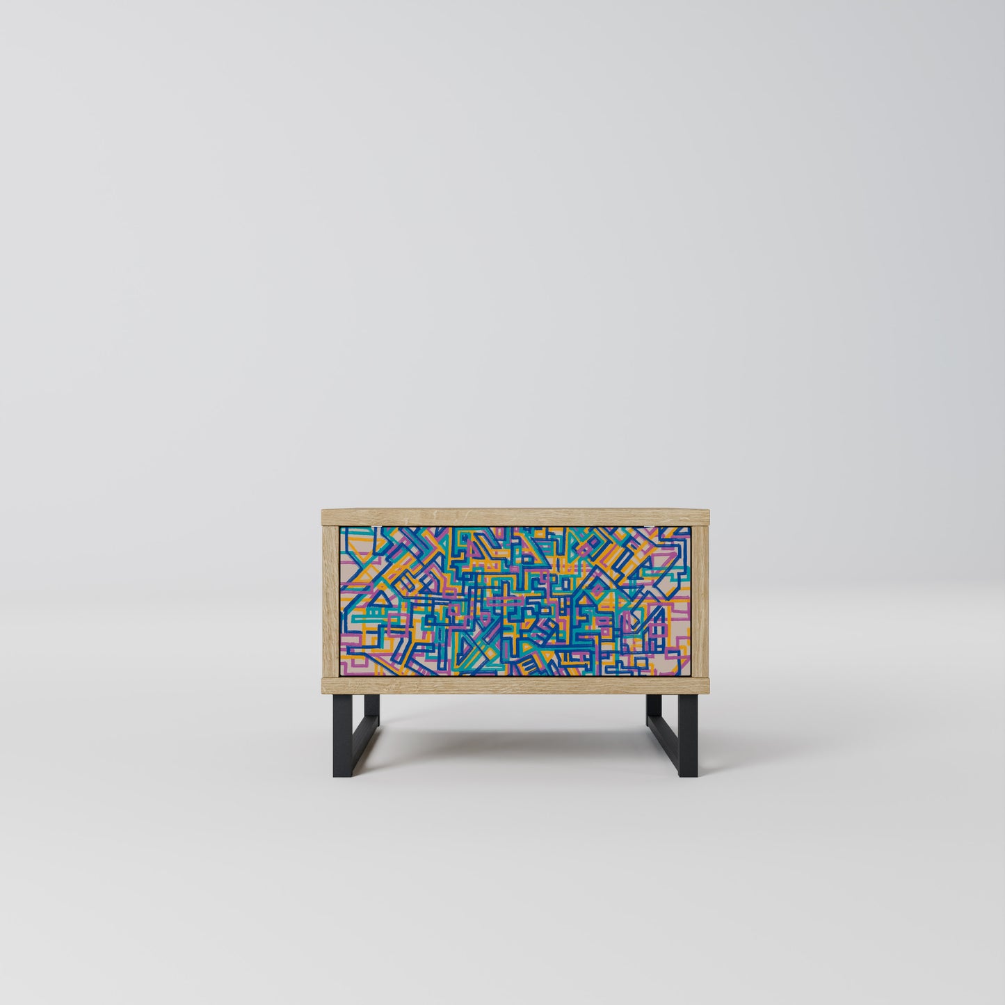 MEMORIES MAP Nightstand in Oak Effect