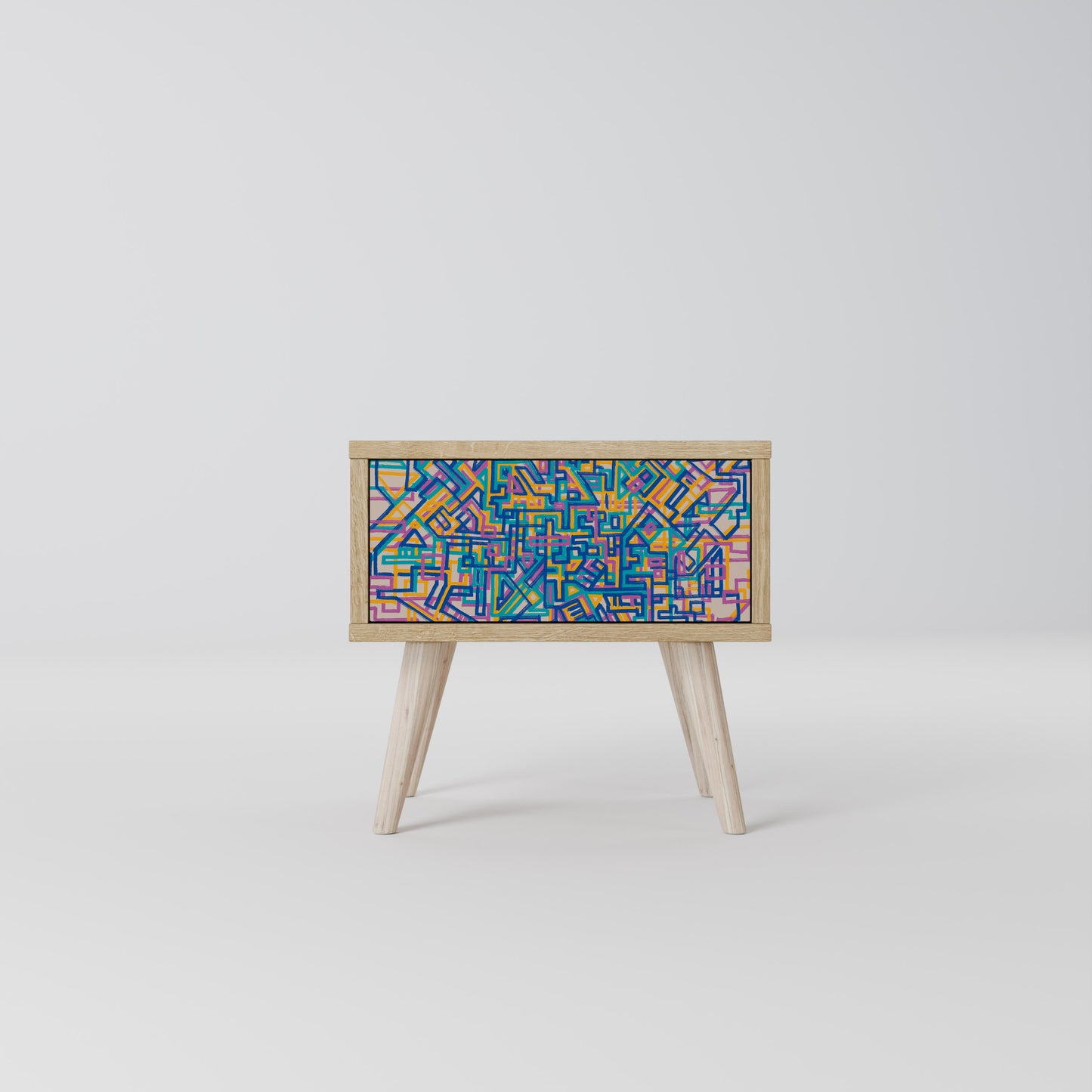 MEMORIES MAP Nightstand in Oak Effect