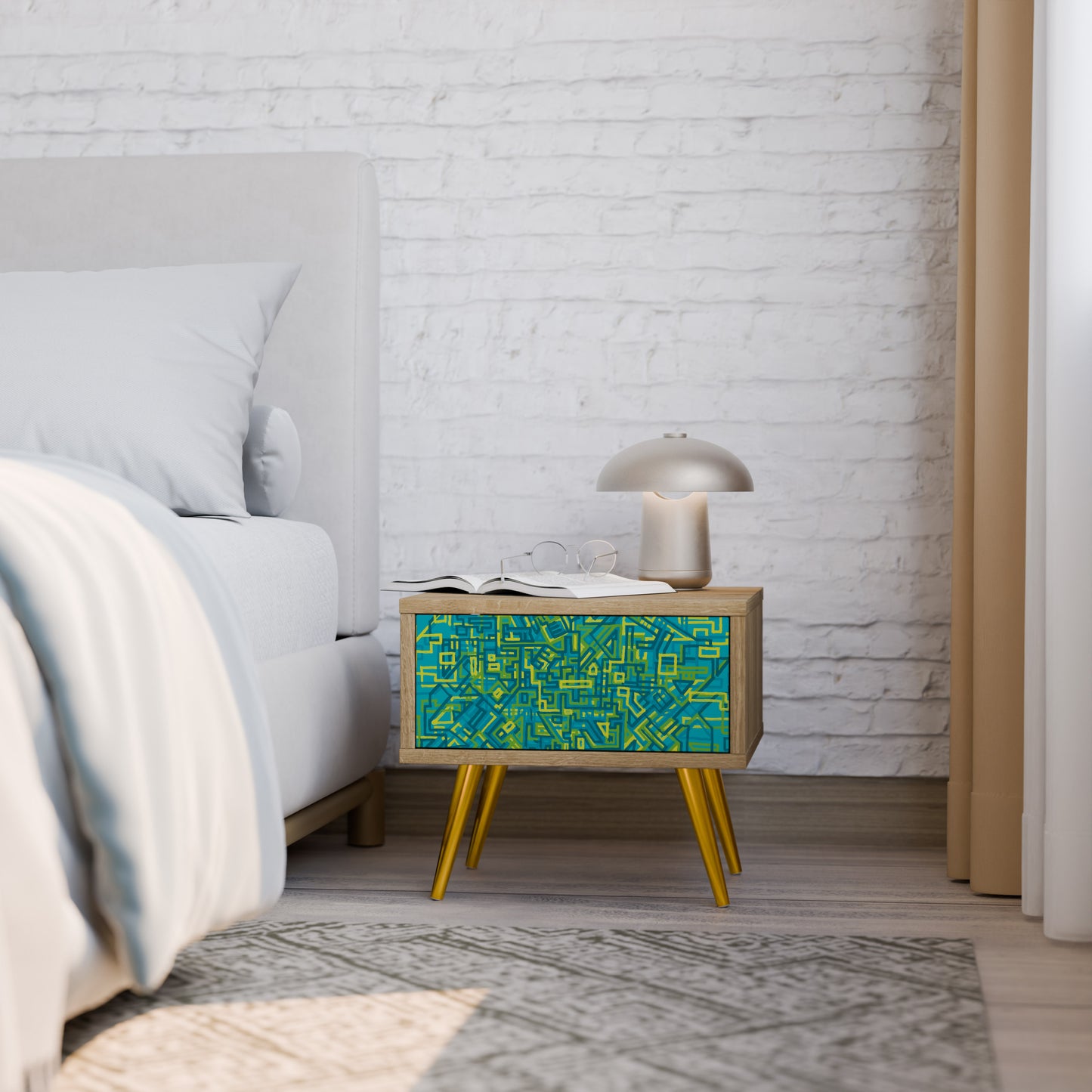 NOSTALGIC MEMORIES Nightstand in Oak Effect