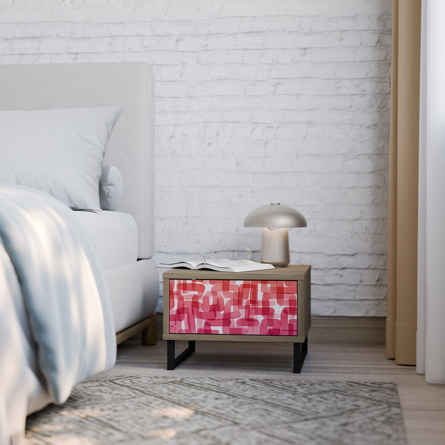 KALEIDOSCOPIC CUBISM Nightstand in Oak Effect