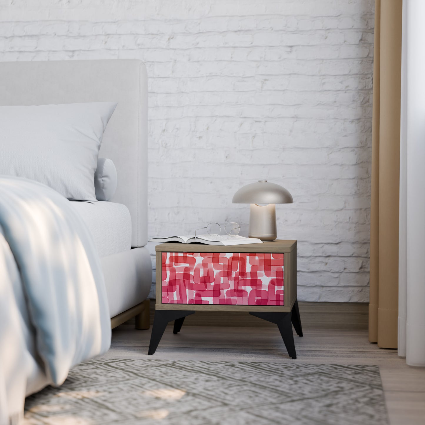 KALEIDOSCOPIC CUBISM Nightstand in Oak Effect