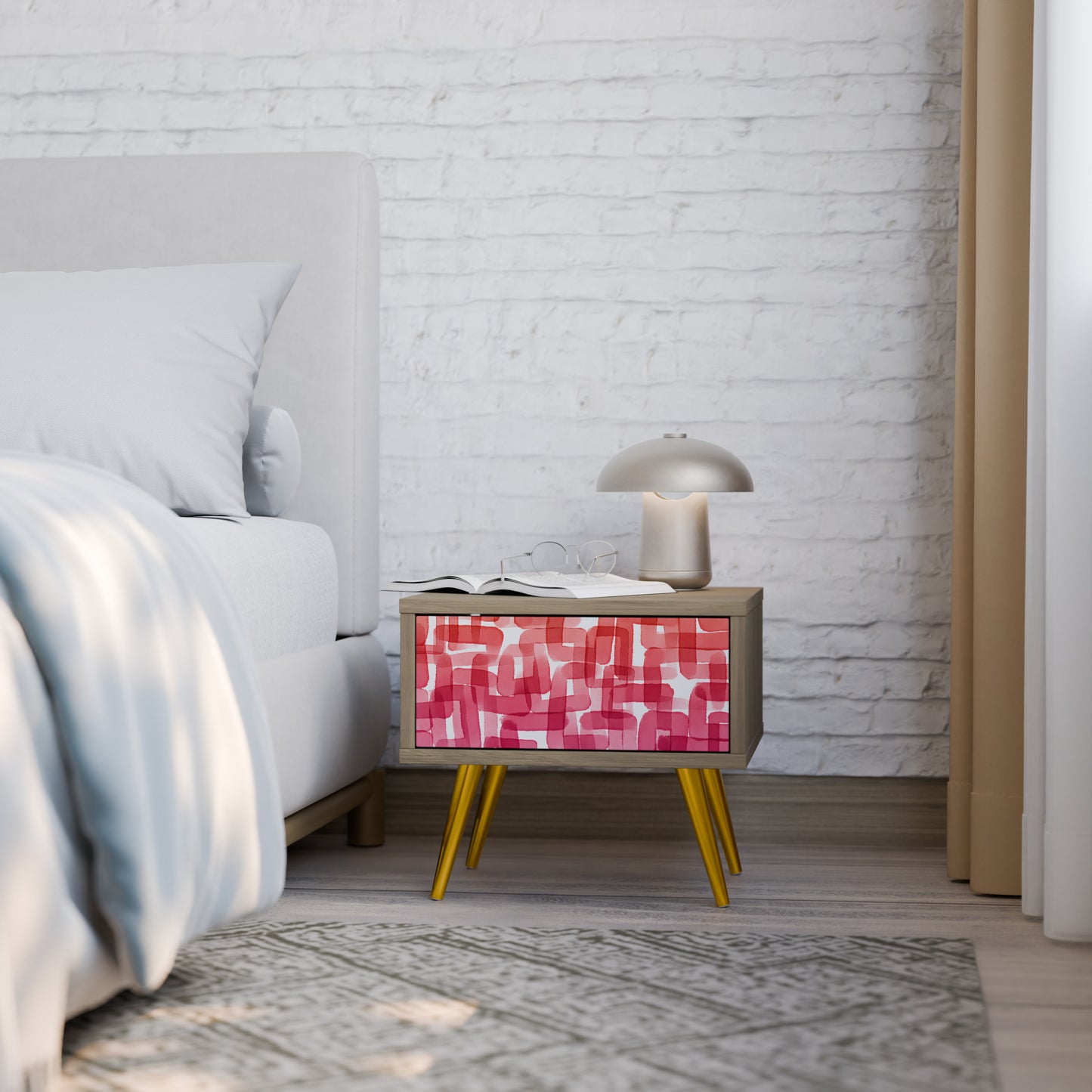 KALEIDOSCOPIC CUBISM Nightstand in Oak Effect