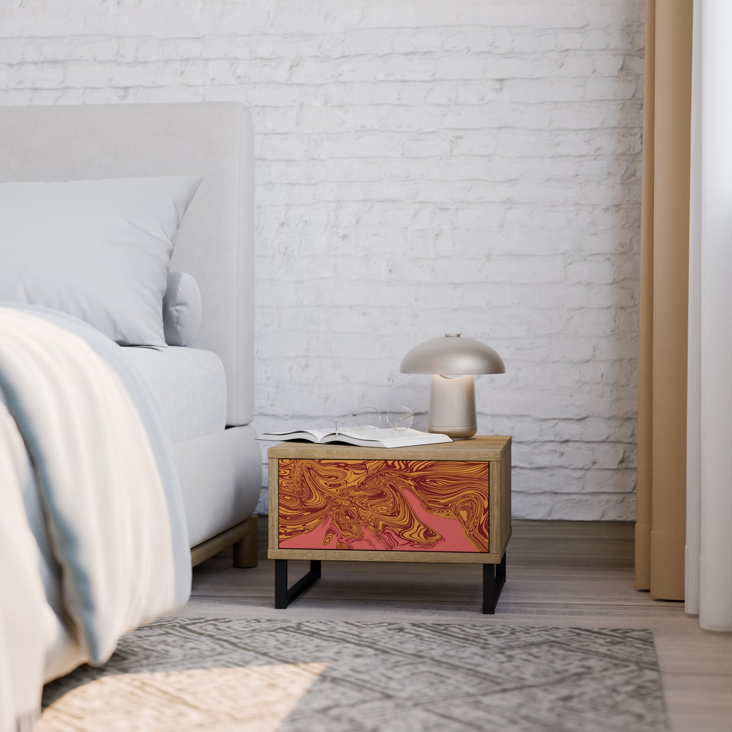 FLOATING THOUGHTS Nightstand in Oak Effect