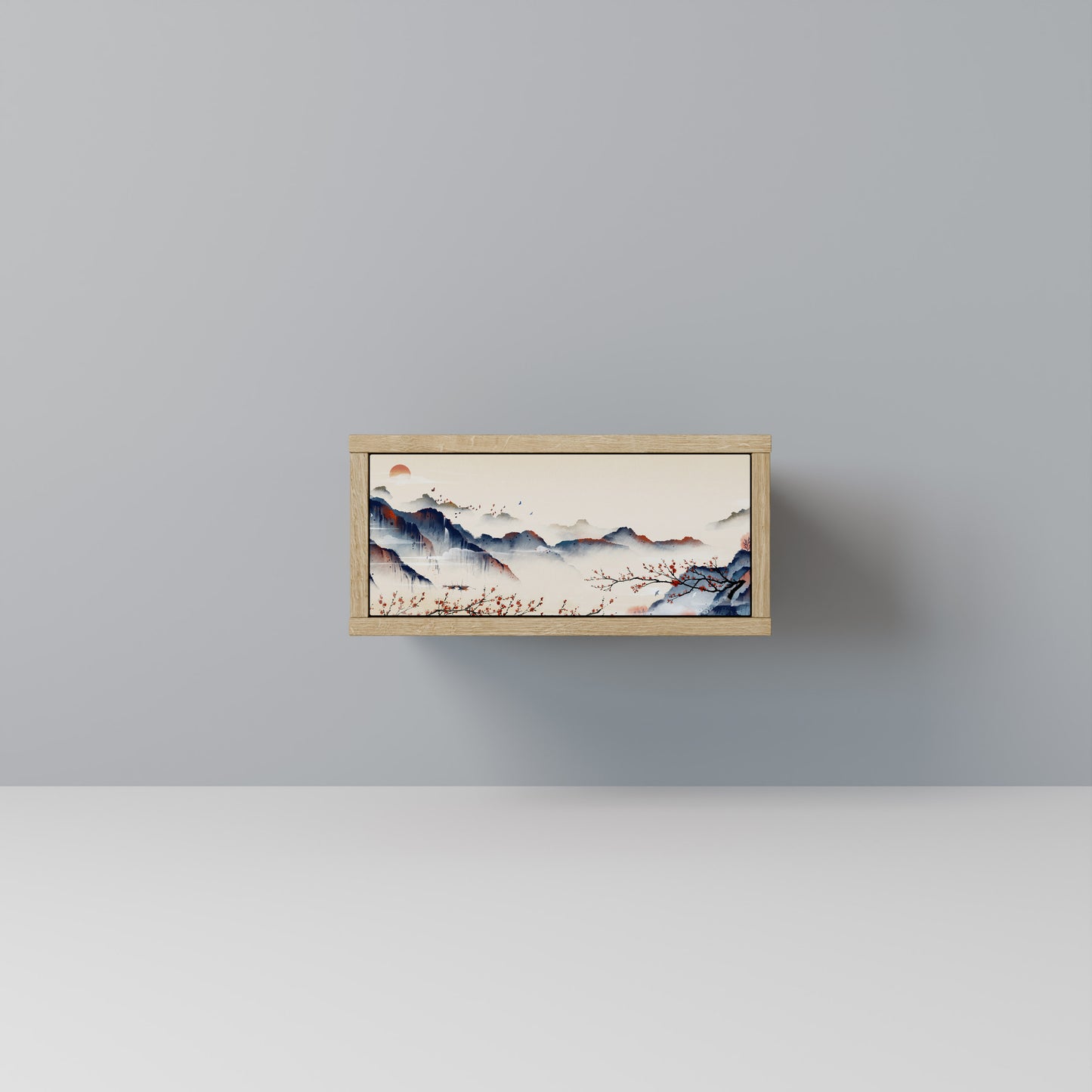JAPANESE LANDSCAPE Nightstand in Oak Effect