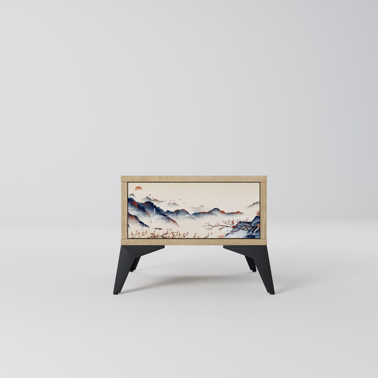 JAPANESE LANDSCAPE Nightstand in Oak Effect