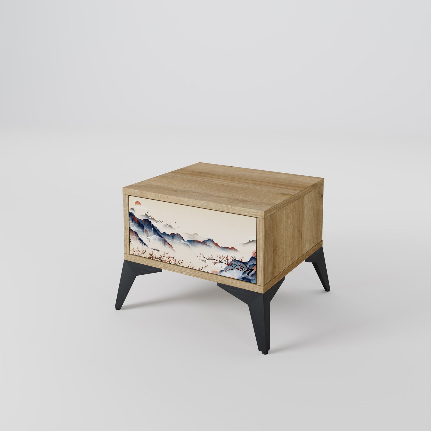 JAPANESE LANDSCAPE Nightstand in Oak Effect