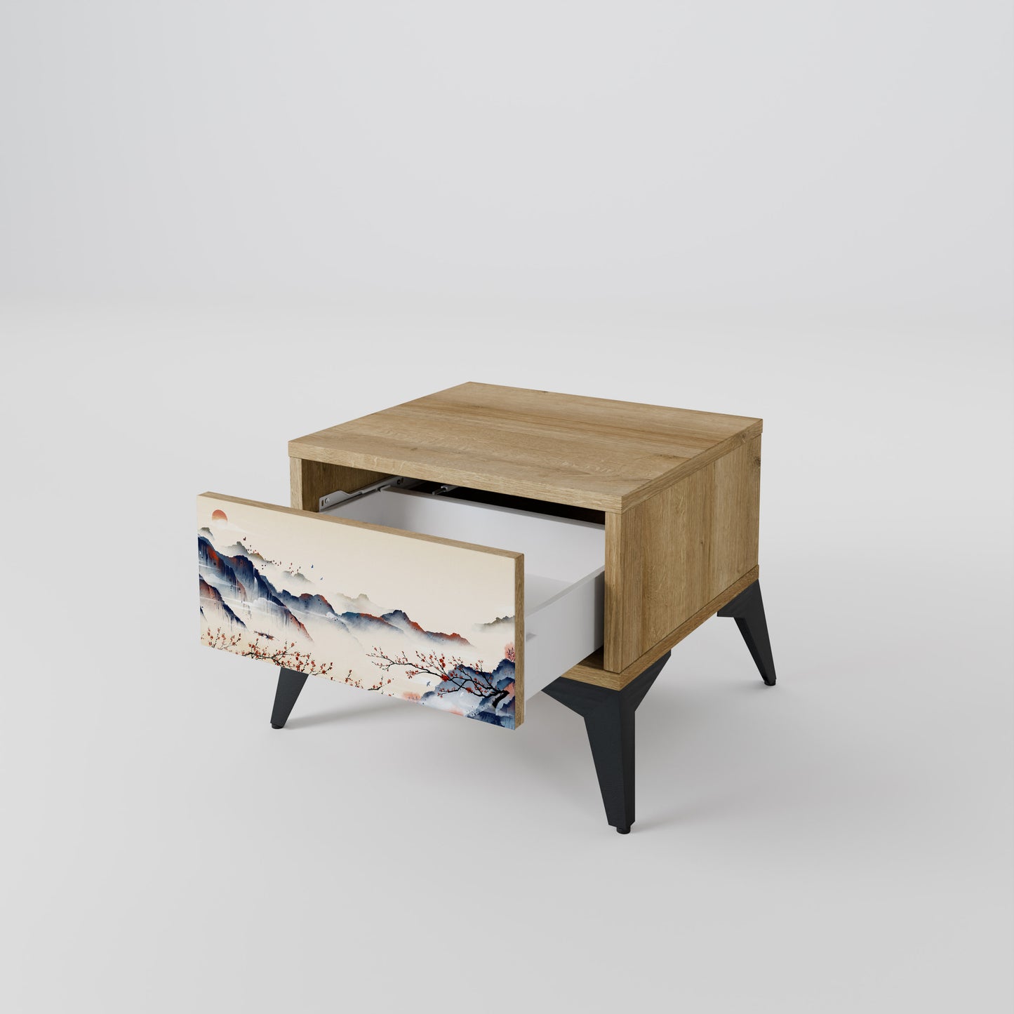JAPANESE LANDSCAPE Nightstand in Oak Effect