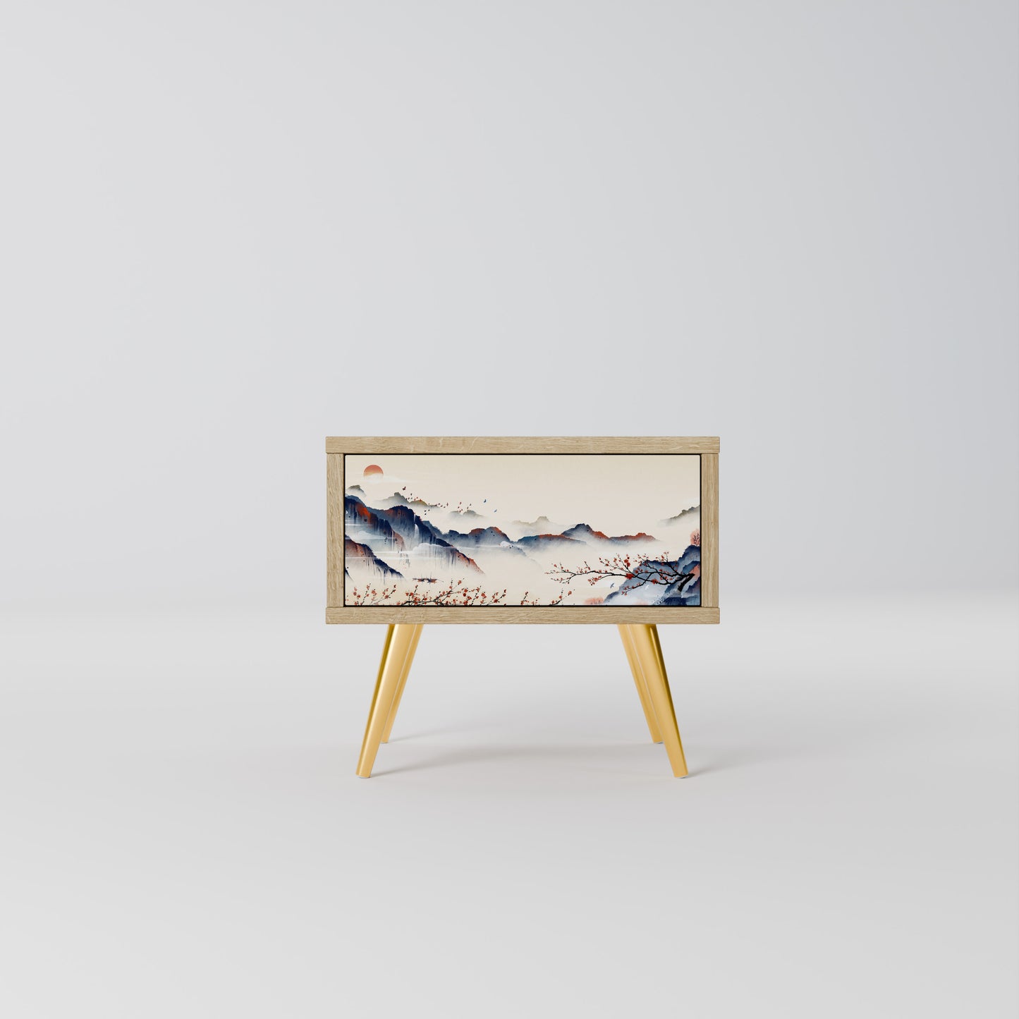 JAPANESE LANDSCAPE Nightstand in Oak Effect