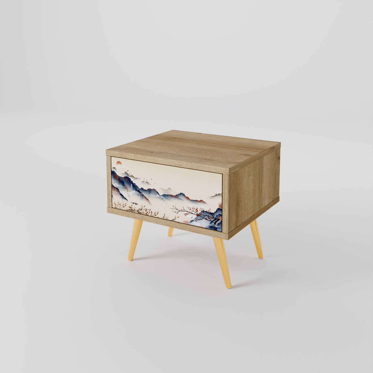 JAPANESE LANDSCAPE Nightstand in Oak Effect