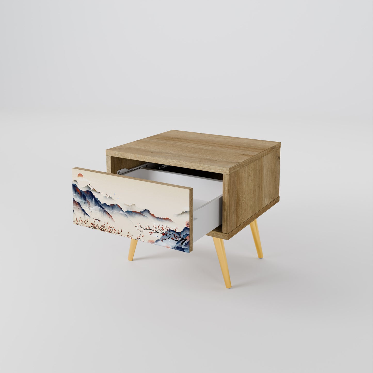 JAPANESE LANDSCAPE Nightstand in Oak Effect
