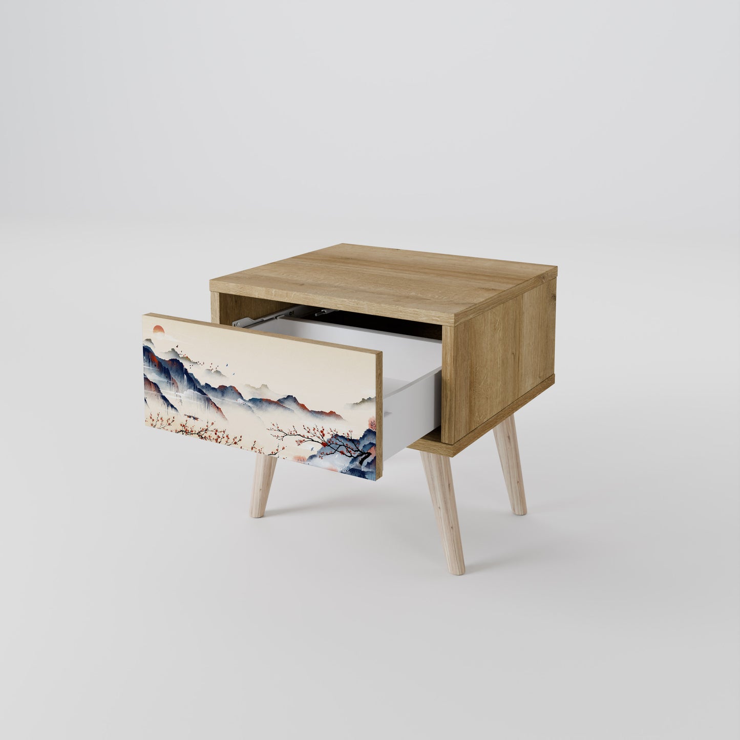 JAPANESE LANDSCAPE Nightstand in Oak Effect