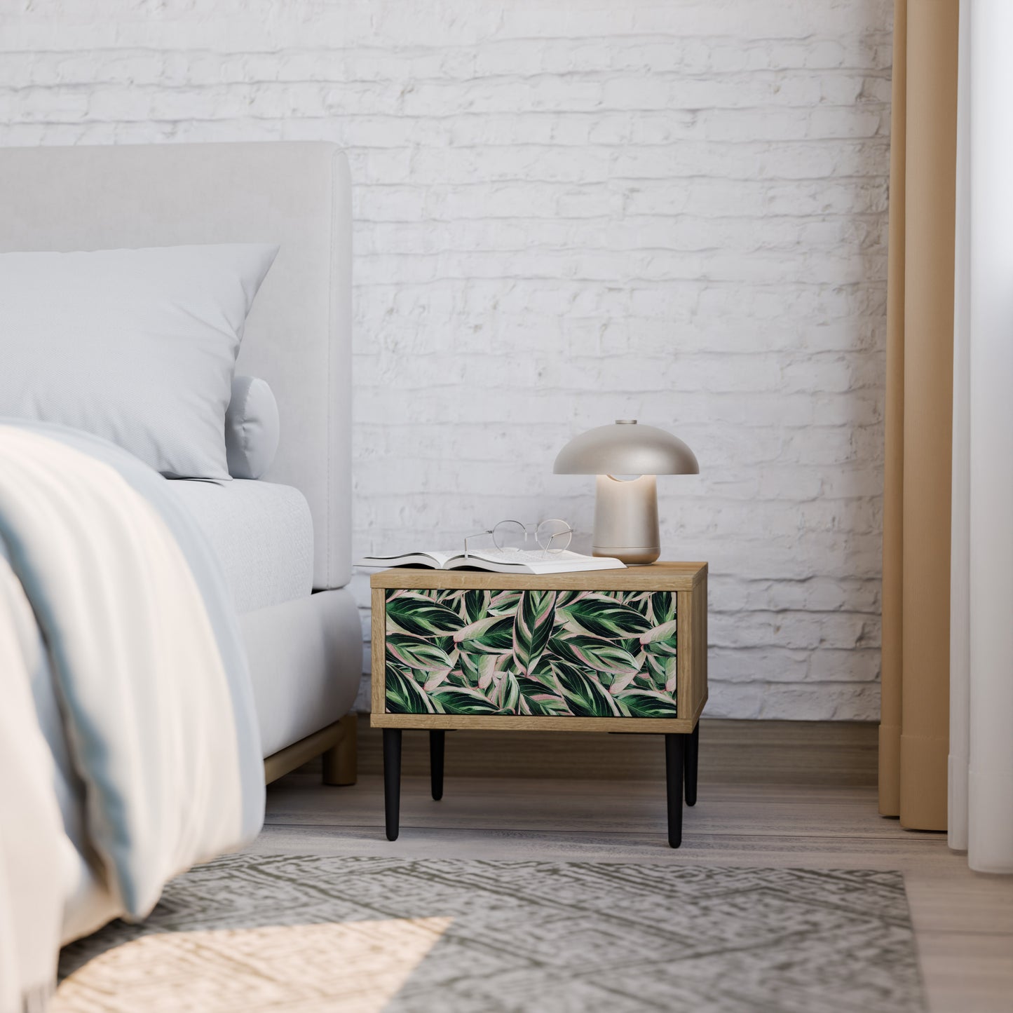 EERIE STROMANTHE Nightstand in Oak Effect