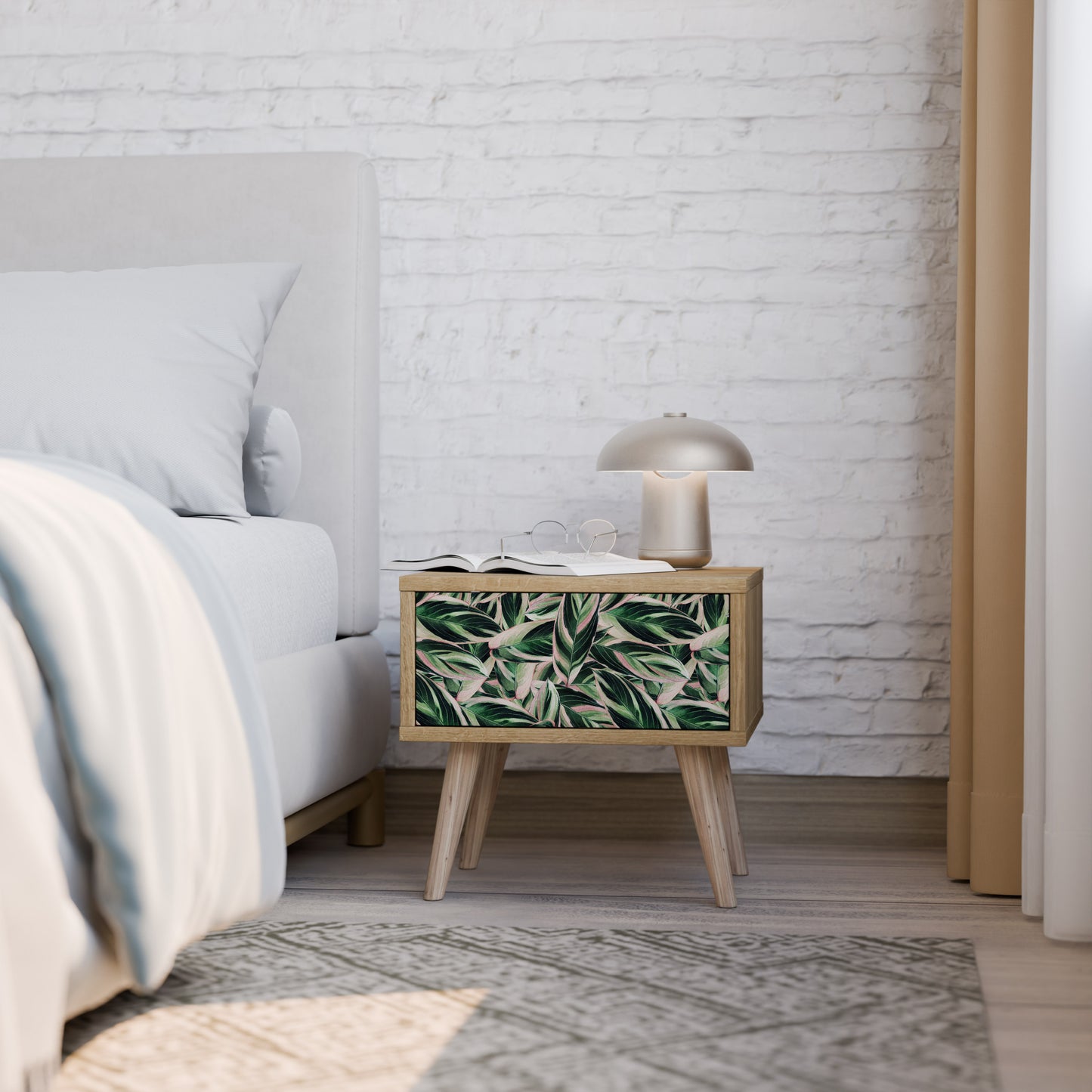 EERIE STROMANTHE Nightstand in Oak Effect
