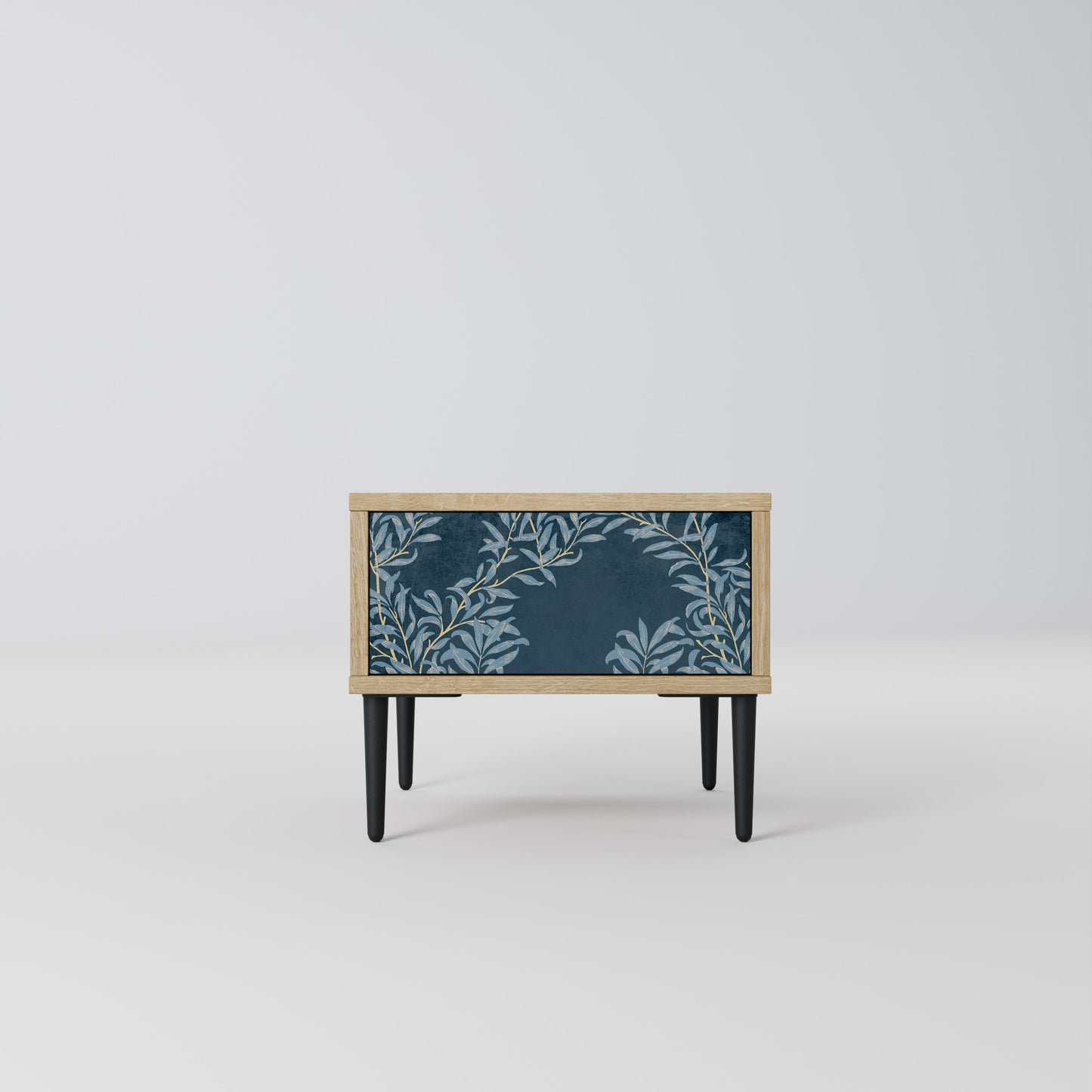 BLUE LEAVES Nattduksbord i Oak Effect