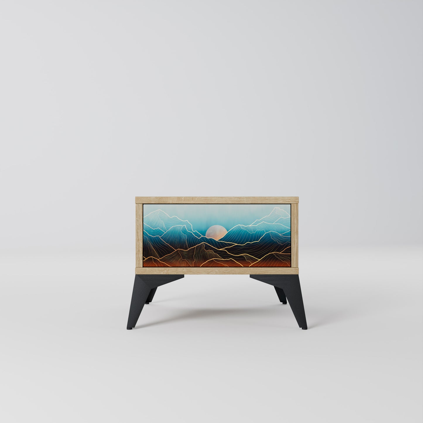 LUNAR SECRETS Nightstand in Oak Effect