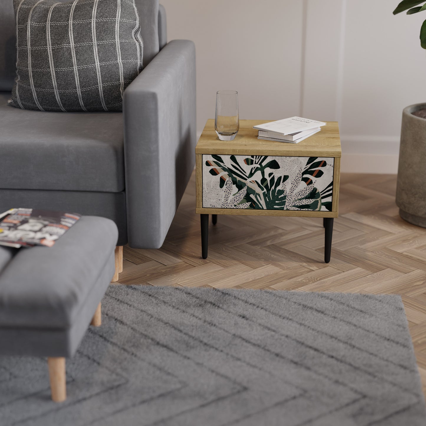 VERDURE FORMATION Nattduksbord i Oak Effect