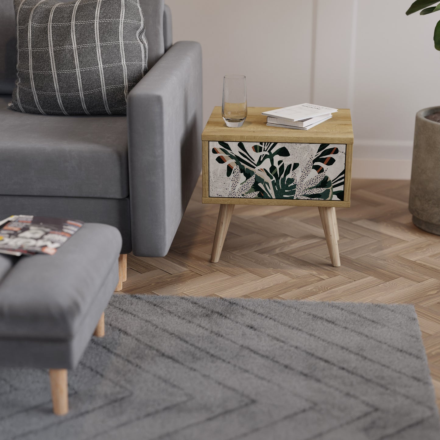 VERDURE FORMATION Nattduksbord i Oak Effect